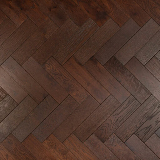 Tradition Engineered Oak Herringbone Flooring, Walnut Stain, Brushed, Matt Lacquered, 80x18x300mm