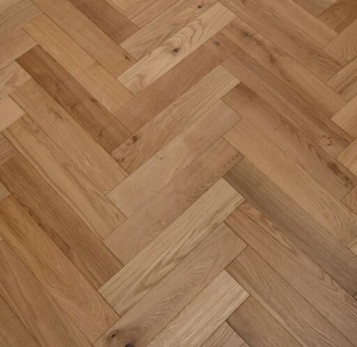 Tradition Engineered Oak Parquet Flooring, Herringbone, Brushed, UV Oiled, 90x14x450mm