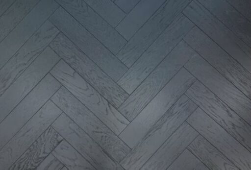 Tradition Engineered Oak Parquet Flooring, Herringbone, Galaxy Black, Brushed, Matt Lacquered, 90x10x450mm