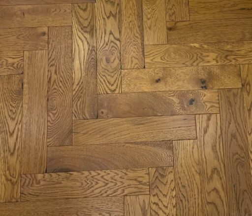 Tradition Engineered Oak Parquet Flooring, Herringbone, Golden Wheat Brushed, Matt Lacquered, 90x10x450mm