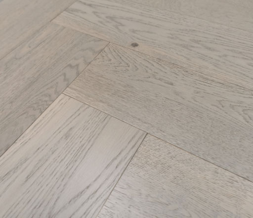 Tradition Engineered Oak Parquet Flooring, Herringbone, Grey, Brushed, UV Lacquered, 150x14x600 mm
