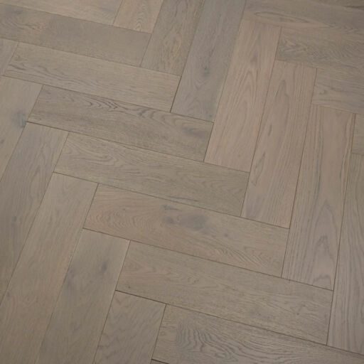 Tradition Engineered Oak Parquet Flooring, Herringbone, Grey, Brushed, UV Oiled, Click, 150x14x600mm Image 4