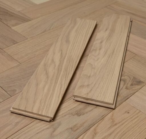 Tradition Engineered Oak Parquet Flooring, Herringbone, Invisible Finish, Oiled, 90x14x450mm