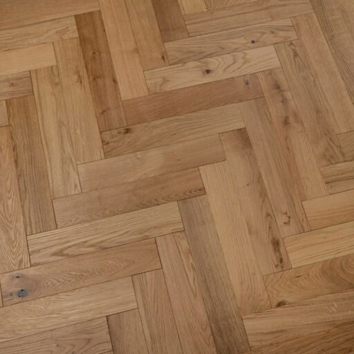 Tradition Engineered Oak Parquet Flooring, Herringbone, Natural, Brushed & UV Oiled, 90x14x450mm Image 3