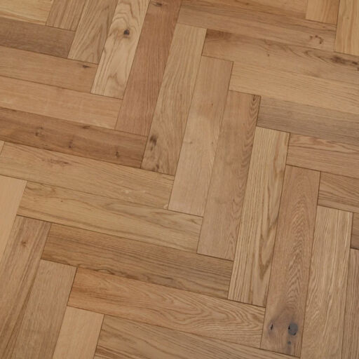 Tradition Engineered Oak Parquet Flooring, Herringbone, Natural, Brushed & UV Oiled, 90x14x450mm Image 4