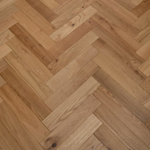Tradition Engineered Oak Parquet Flooring, Herringbone, Natural, Brushed & UV Oiled, 90x14x450mm Image 2