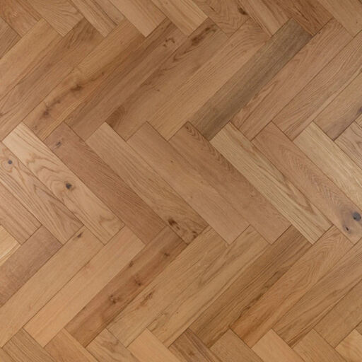 Tradition Engineered Oak Parquet Flooring, Herringbone, Natural, Invisible Lacquered, 90x14x450mm Image 1
