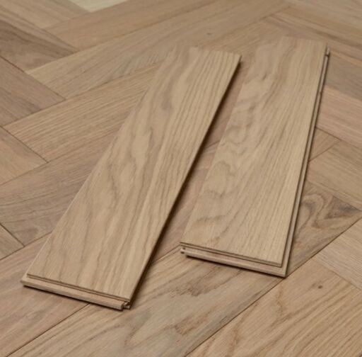 Tradition Engineered Oak Parquet Flooring, Herringbone, Natural, Lacquered, 125x14x600mm