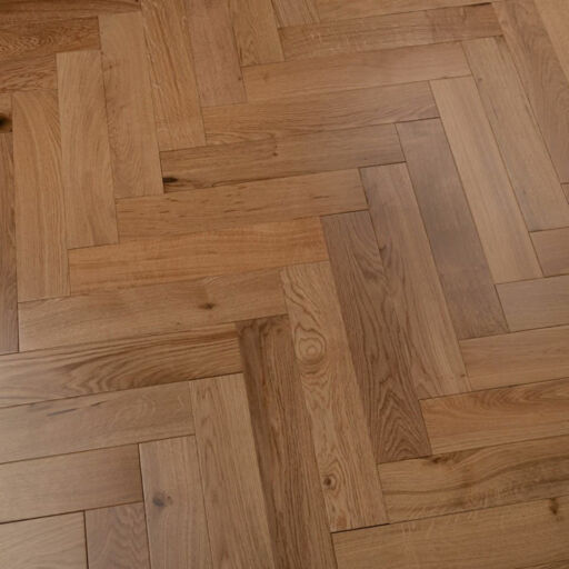 Tradition Engineered Oak Parquet Flooring, Herringbone, Natural, Lacquered, 90x14x450mm Image 4