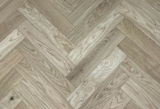 Tradition Engineered Oak Parquet Flooring, Herringbone, Natural Oak Brushed, Matt Lacquered, 90x10x450mm