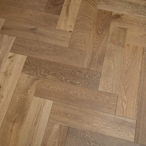 Tradition Engineered Oak Parquet Flooring, Herringbone, Natural, Smoked Stain, Brushed & UV Oiled, 150x14x600mm Image 4