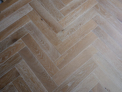 Tradition Engineered Oak Parquet Flooring, Herringbone, Natural, Smoked White, 90x14x450mm Image 2
