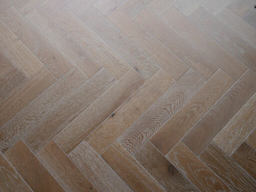 Tradition Engineered Oak Parquet Flooring, Herringbone, Natural, Smoked White, 90x14x450mm Image 3