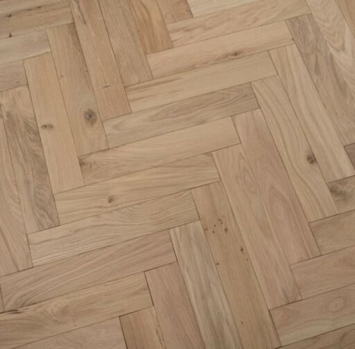 Tradition Engineered Oak Parquet Flooring, Herringbone, Natural, Unfinished, 125x14x600mm