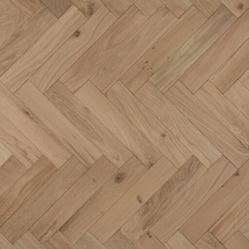 Tradition Engineered Oak Parquet Flooring, Herringbone, Natural, Unfinished 90x14x450mm