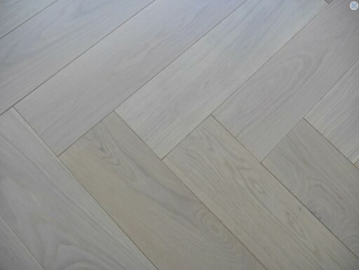 Tradition Engineered Oak Parquet Flooring, Herringbone, Prime, White Oiled, 150x14x600mm Image 3