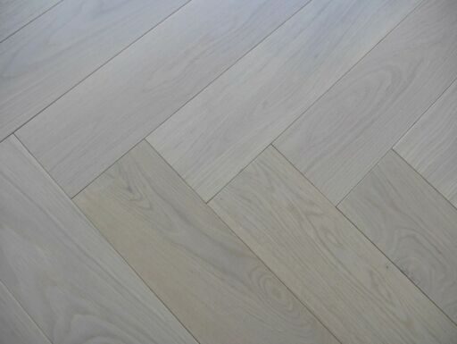 Tradition Engineered Oak Parquet Flooring, Herringbone, White Oiled, 90x14x450mm Image 4