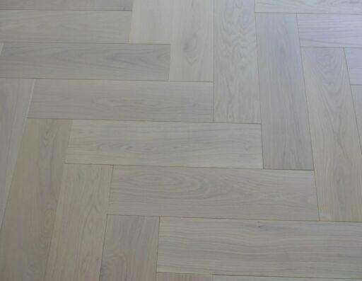 Tradition Engineered Oak Parquet Flooring, Herringbone, White Oiled, 90x14x450mm Image 2
