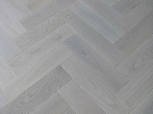 Tradition Engineered Oak Parquet Flooring, Herringbone, White Oiled, 90x14x450mm Image 3