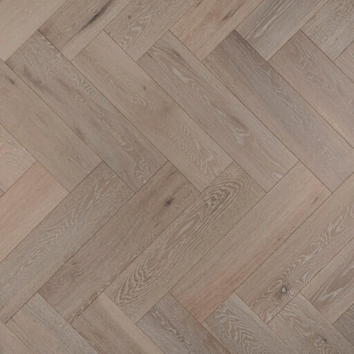 Tradition Engineered Oak Parquet Flooring, Herringbone, White Washed, Brushed & Matt Lacquered, 150x14x600mm Image 1
