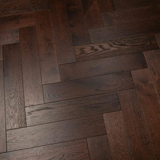 Tradition Engineered Oak Parquet Flooring, Walnut Stain, Brushed, Matt Lacquered, 125x18x600mm Image 3