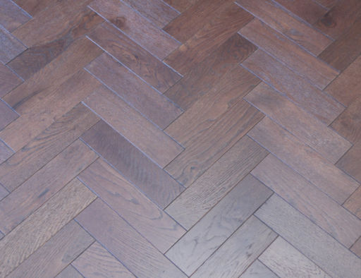 Tradition Engineered Oak Parquet Flooring, Walnut Stain, Brushed, Matt Lacquered, 80x18x300 mm