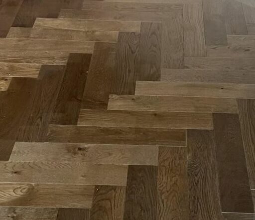 Tradition Nature Engineered Oak Herringbone Brushed Brown, Matt Lacquered, 90x14x450mm