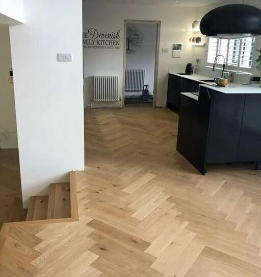 Tradition Nature Engineered Oak Herringbone, Brushed, UV Oiled 120x15x600mm Image 2