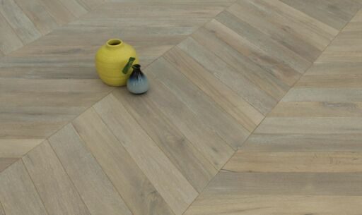 Tradition Select Engineered Oak Chevron Flooring, Smoked & Brushed, White Oiled 90x18x600mm