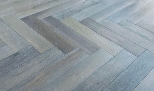 Tradition Select Engineered Oak Herringbone Flooring, Brushed Dark Grey, UV Oiled 90x15x450mm