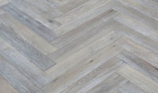 Tradition Select Engineered Oak Herringbone Flooring, Smoked, Brushed & White Oiled, 90x18x600mm