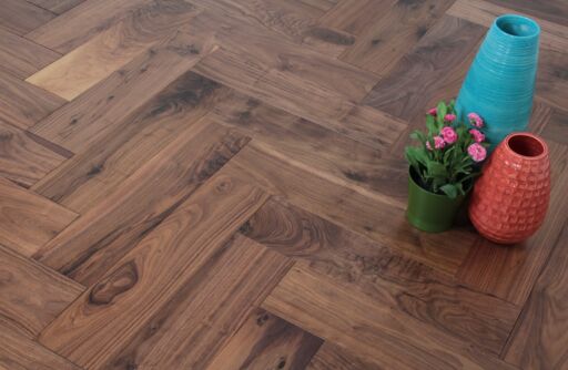 Tradition Select Engineered Walnut Herringbone Flooring, UV Lacquered, 125x18x600mm