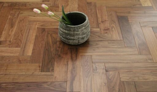 Tradition Select Engineered Walnut Herringbone Flooring, UV Lacquered 90x18x450mm