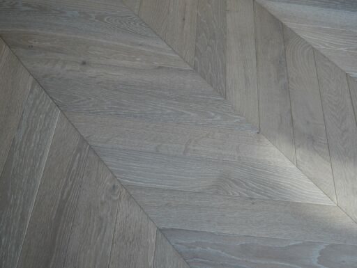 Tradition Smoked Rock Grey Chevron Engineered Oak Flooring, Prime, Unfinished, 90x14x510mm