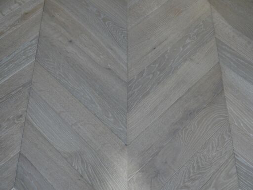 Tradition Smoked Rock Grey Chevron Engineered Oak Flooring, Prime, Unfinished, 90x14x510mm