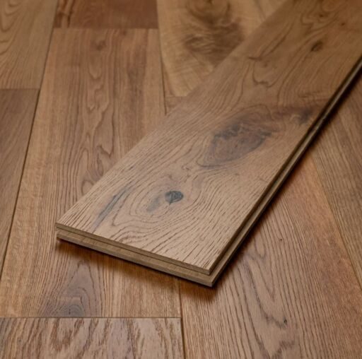 Tradition Solid Oak Flooring, Rustic, Brushed, Oiled, RLx90x18mm