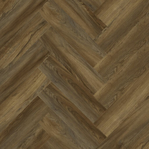 Tradition Texas Oak Dark Brown Herringbone Vinyl Flooring, 126x6x630mm