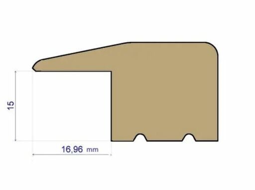 Traditions Solid Oak L-Shaped Threshold, Unfinished, 15mm, 2.7m Image 2