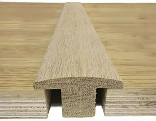 Traditions Solid Oak T-Shape Threshold, Unfinished, 20mm, 0.9m Image 1