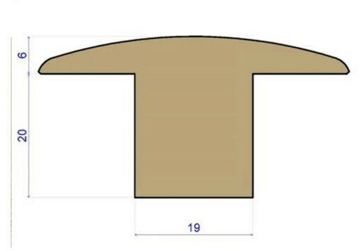 Traditions Solid Oak T-Shape Threshold, Unfinished, 20mm, 0.9m Image 2