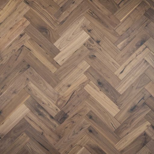 V4 Deco Parquet, Black Walnut Engineered Flooring, Rustic, UV Oiled, 90x14x400mm Image 4