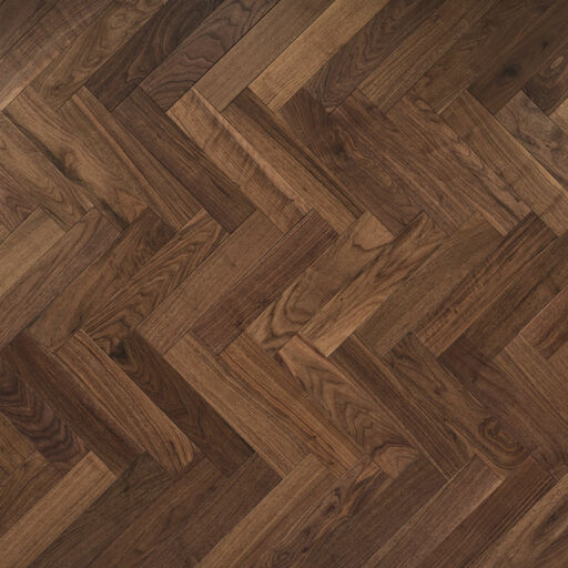 V4 Deco Parquet, Black Walnut Engineered Flooring, Rustic, UV Oiled, 90x14x400mm Image 1
