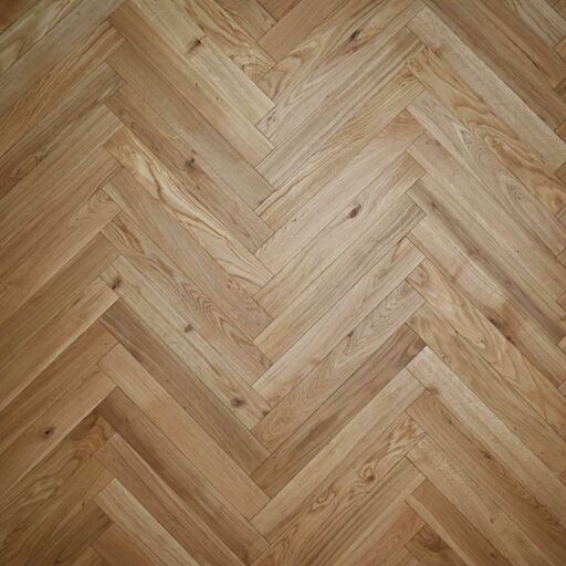 V4 Tundra Herringbone, Natural Oak Engineered Flooring, Rustic, Brushed & UV Oiled, 70x11x490mm Image 1