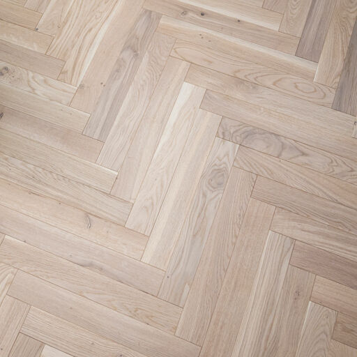 V4 Tundra Herringbone, Seashell Engineered Oak Flooring, Rustic, Brushed & UV Oiled, 70x11x490mm Image 1