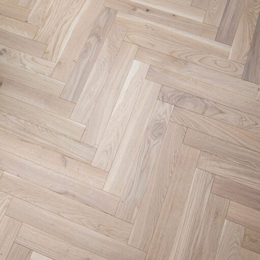V4 Tundra Herringbone, Seashell Engineered Oak Flooring, Rustic, Brushed & UV Oiled, 70x11x490mm Image 2