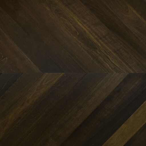 V4 Tundra Engineered Smoked Oak Chevron Flooring, Rustic, Brushed & UV Oiled, 90x10x610 mm