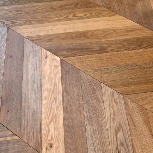 V4 Tundra Chevron, Thermo Engineered Oak Flooring, Rustic, Brushed & UV Oiled, 90x10x610mm Image 2