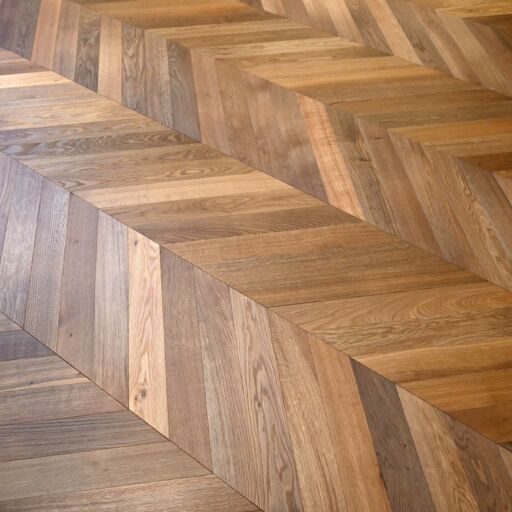 V4 Tundra Chevron, Thermo Engineered Oak Flooring, Rustic, Brushed & UV Oiled, 90x10x610mm Image 3