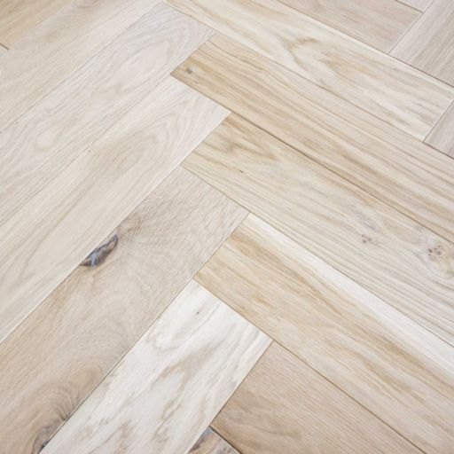 V4 Unfinished, Engineered Oak Parquet Flooring, Smooth Sanded, Rustic, 90x14x400mm