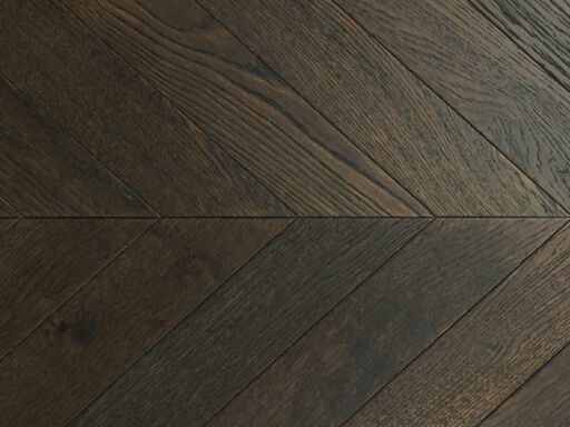 Xylo Dark Mocha Stained Engineered Oak Flooring, Rustic, Chevron, Brushed & UV Oiled, 90x14x540mm